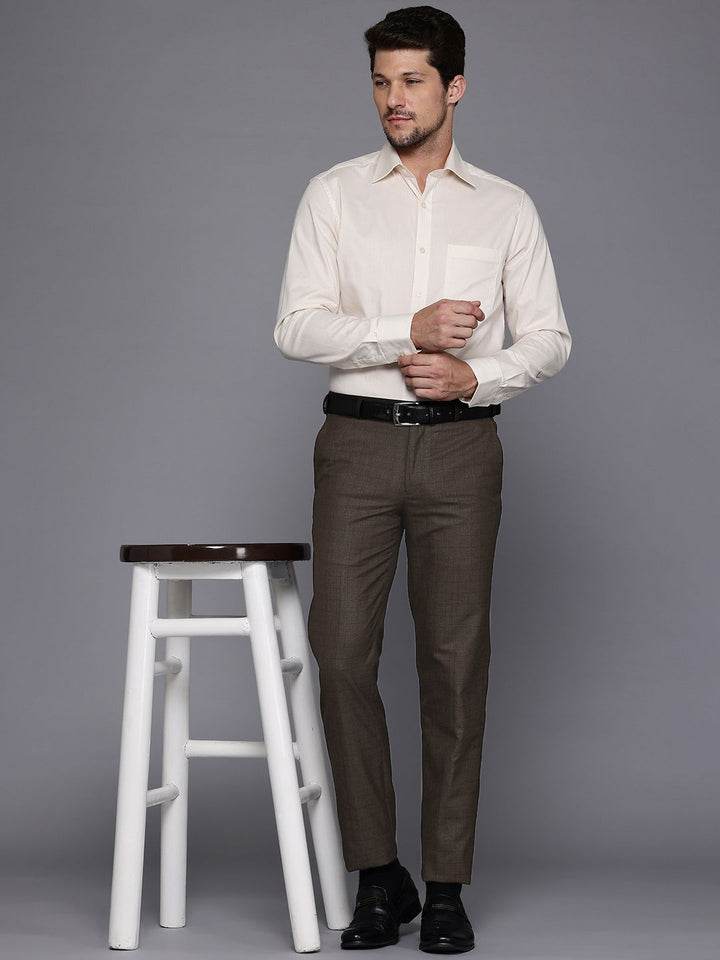 Raymond Men Checked Slim Fit Trousers