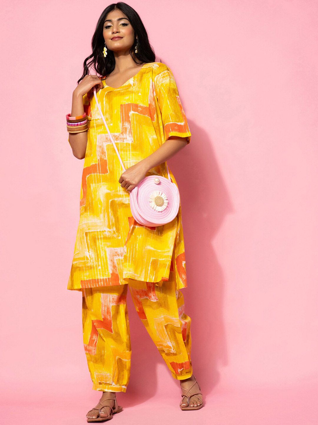 Libas Printed Pure Cotton Kurta with Salwar