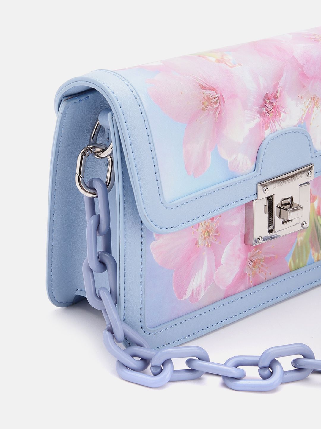 Lino Perros Floral Printed Structured Handheld Bag