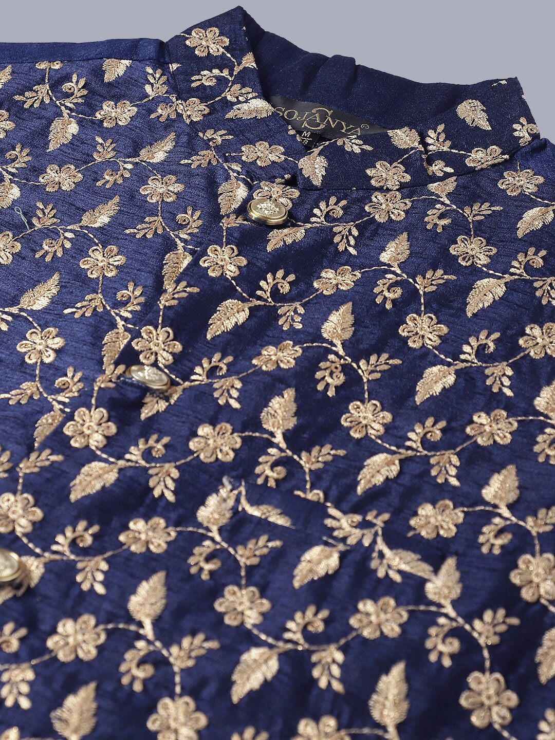 SOJANYA Embroidered Thread Work Kurta and churidar with Nehru Jacket