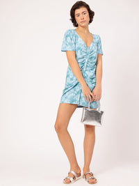 DressBerry Abstract Canvas Ruched Mini Dress