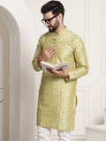 SOJANYA Floral Printed Kolar Mandarin Lengan Panjang Kurta Lurus