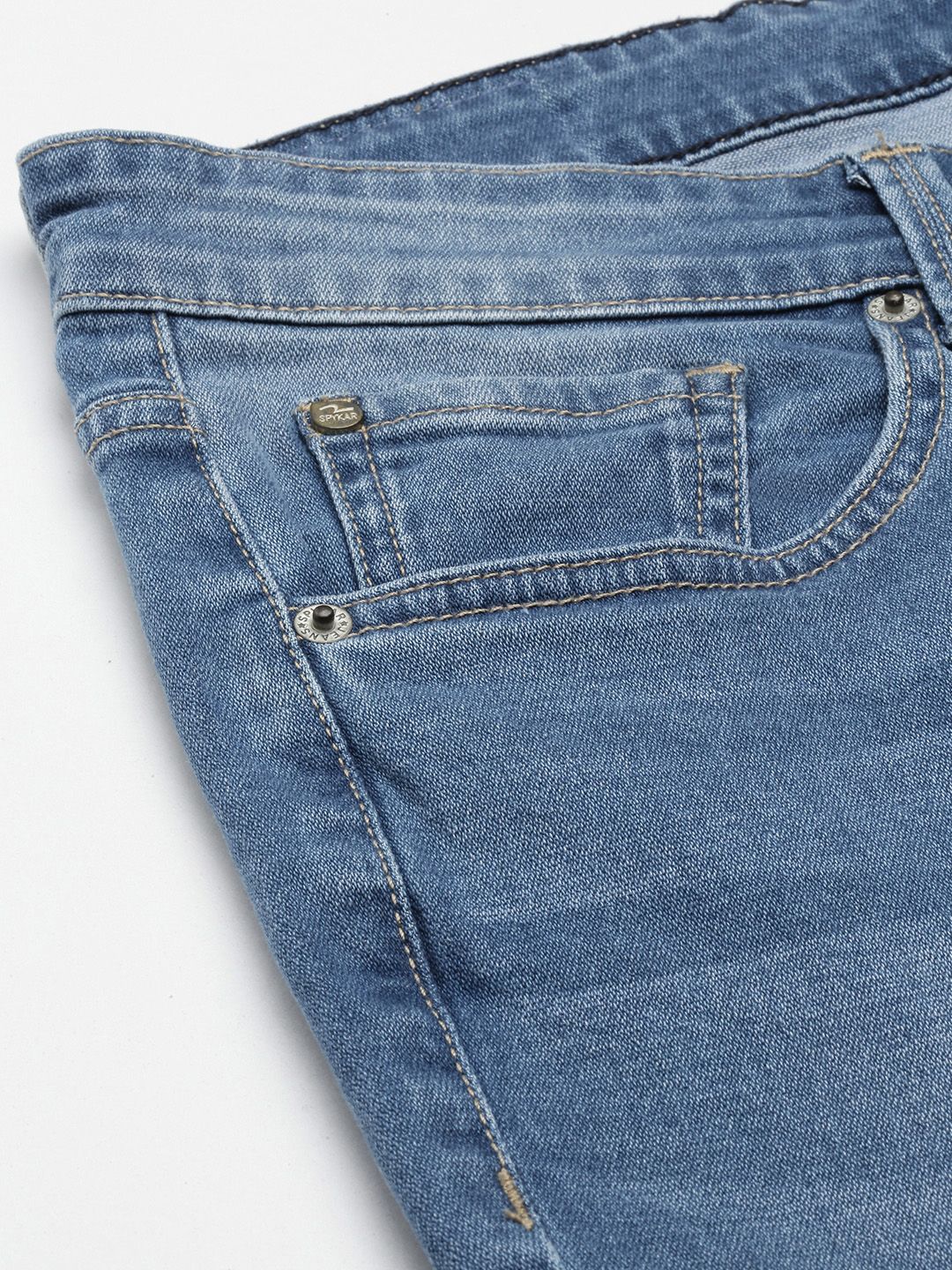 SPYKAR Men Skinny Fit Low-Rise Heavy Fade Stretchable Jeans