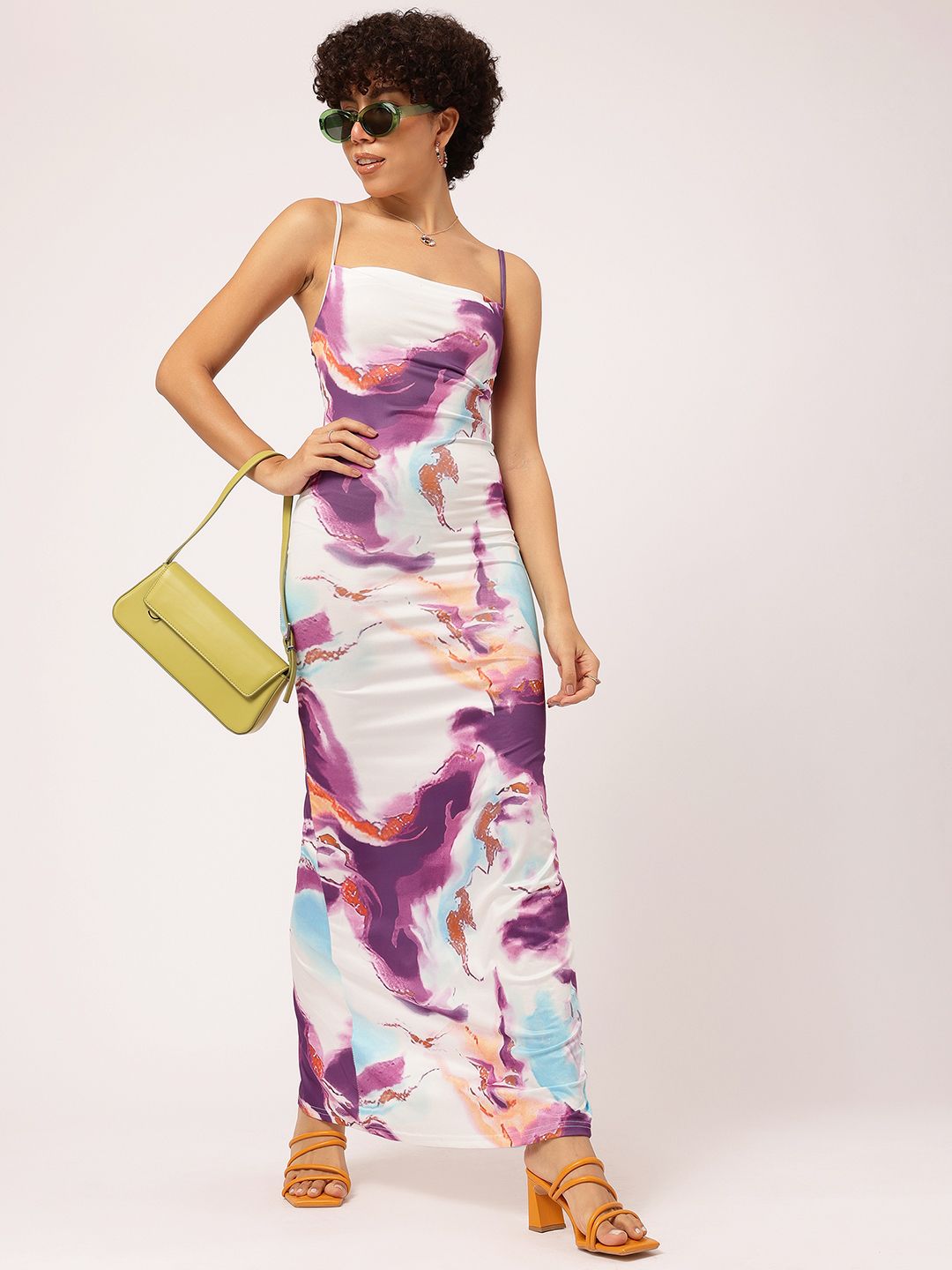 DressBerry Slit-Edge Chic Printed Bodycon Maxi Dress