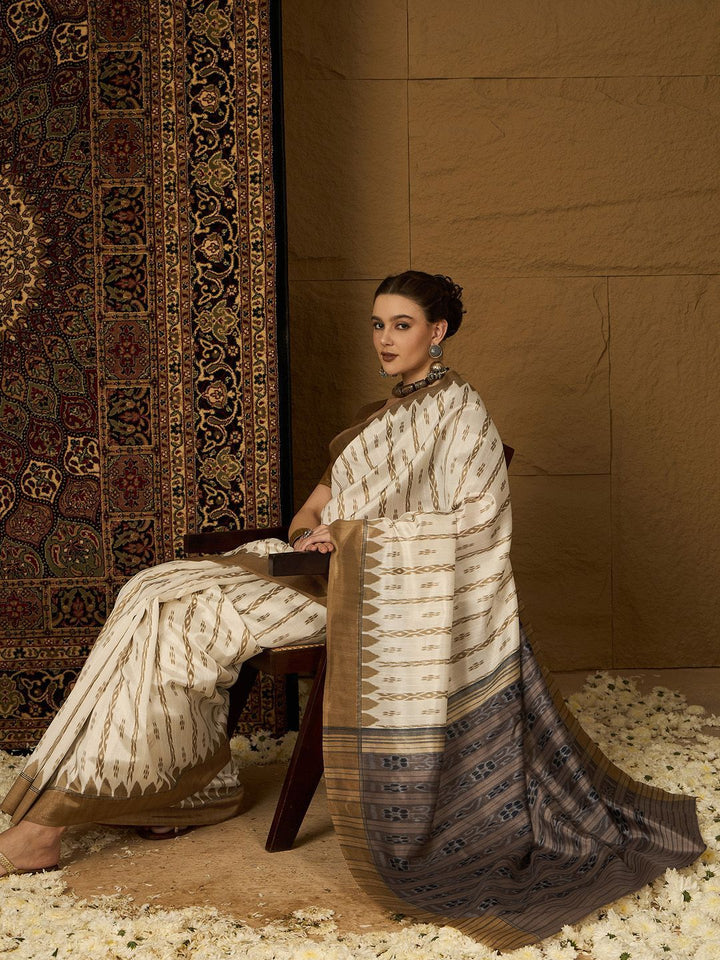 Saree mall Silk Blend Designer Ikat Sarees