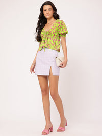 DressBerry Garden Glam Floral Tie-Up Empire Top
