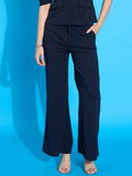 SASSAFRAS worklyf Women Straight Fit High-Rise Bootcut Trousers
