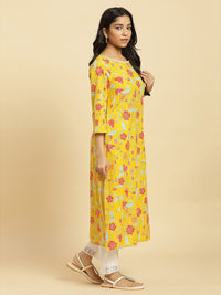 W Floral Printed Cotton Kurta