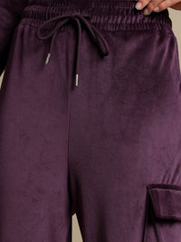 Tokyo Talkies Crop Hooded Sweatshirt with Wide Leg Cargo Pants