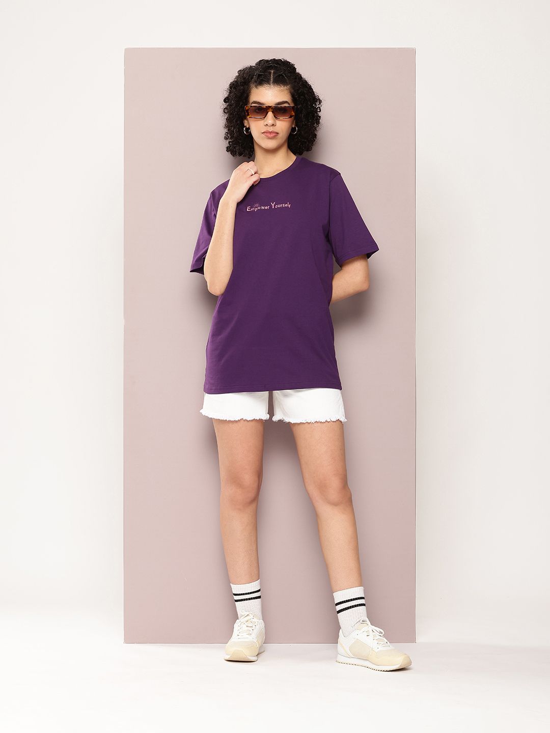 DILLINGER Women Typography Printed Pure Cotton Oversized T-shirt