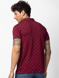 SPYKAR Men Printed Polo Collar Cotton T-shirt