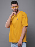 Difference of Opinion Men Solid Popcorn Structure Oversized Raglan T-Shirt