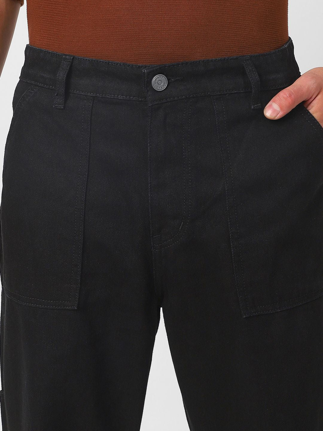 Urbano Fashion Men Loose Fit Non-Stretchable Cargo Carpenter Jeans