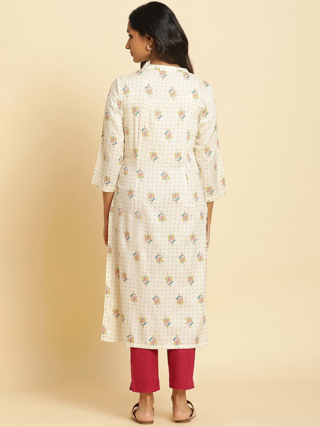 W Geometric Printed Mandarin Neck Kurta