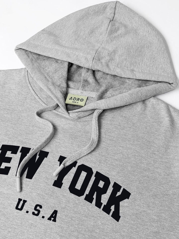 ADRO Men Printed Hooded Pullover Sweatshirt