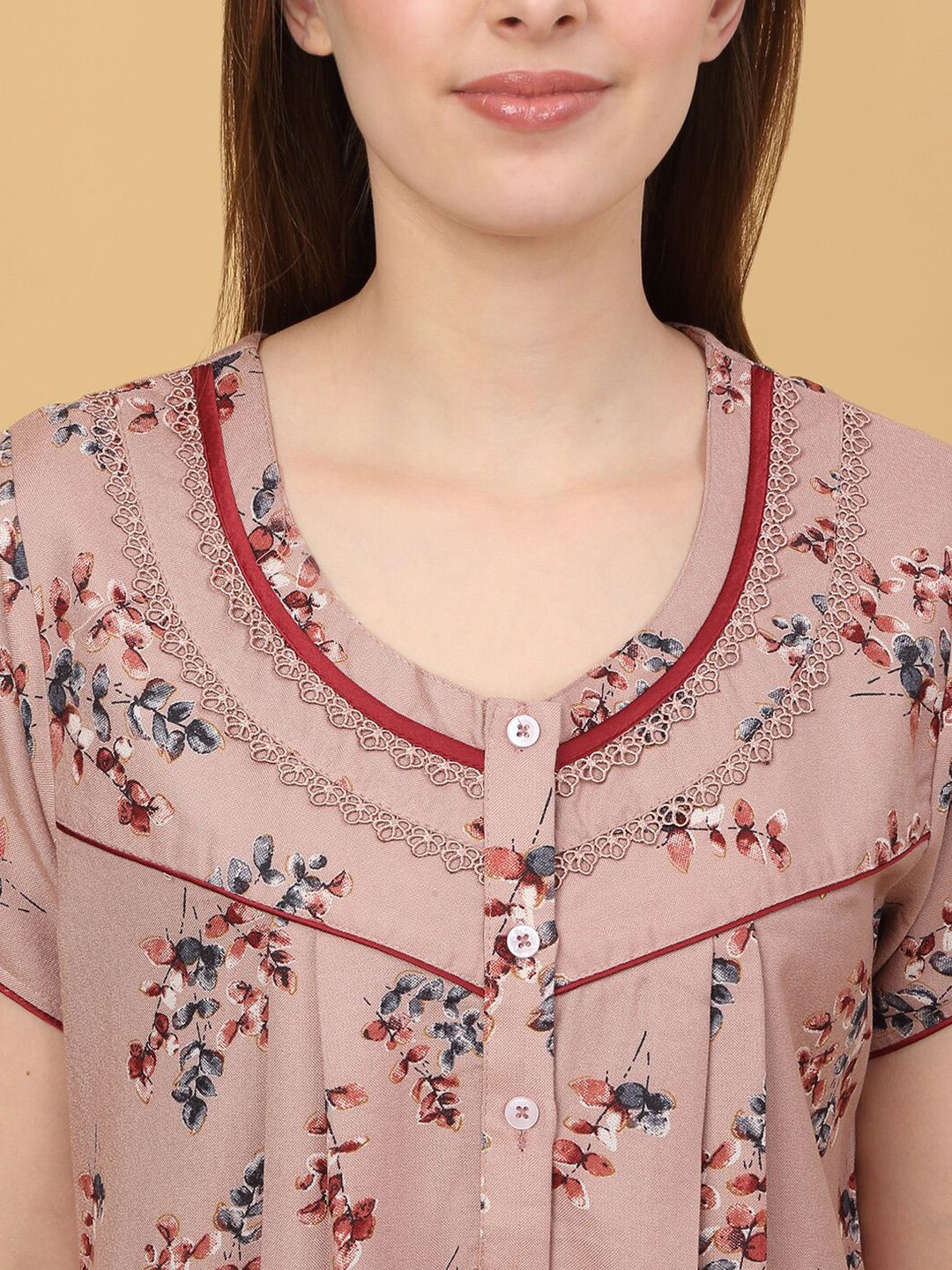 Sweet Dreams Printed pure cotton Maxi Nightdress