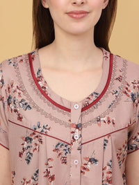 Sweet Dreams Printed pure cotton Maxi Nightdress