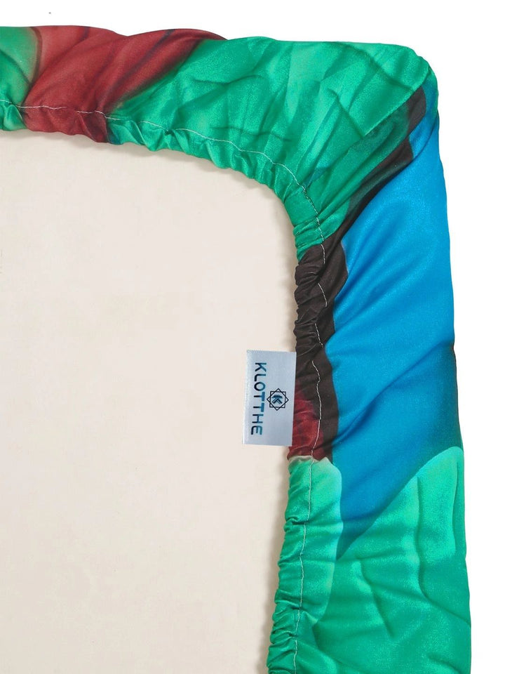 Moda Rapido X KLOTTHE Blue & Pink 400 TC King Bedsheet with 2 Pillow Covers