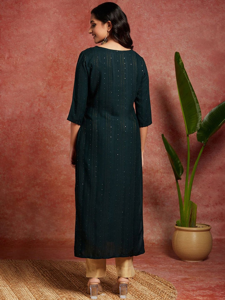 Libas Geometric Embroidered Sequinned Straight Kurta