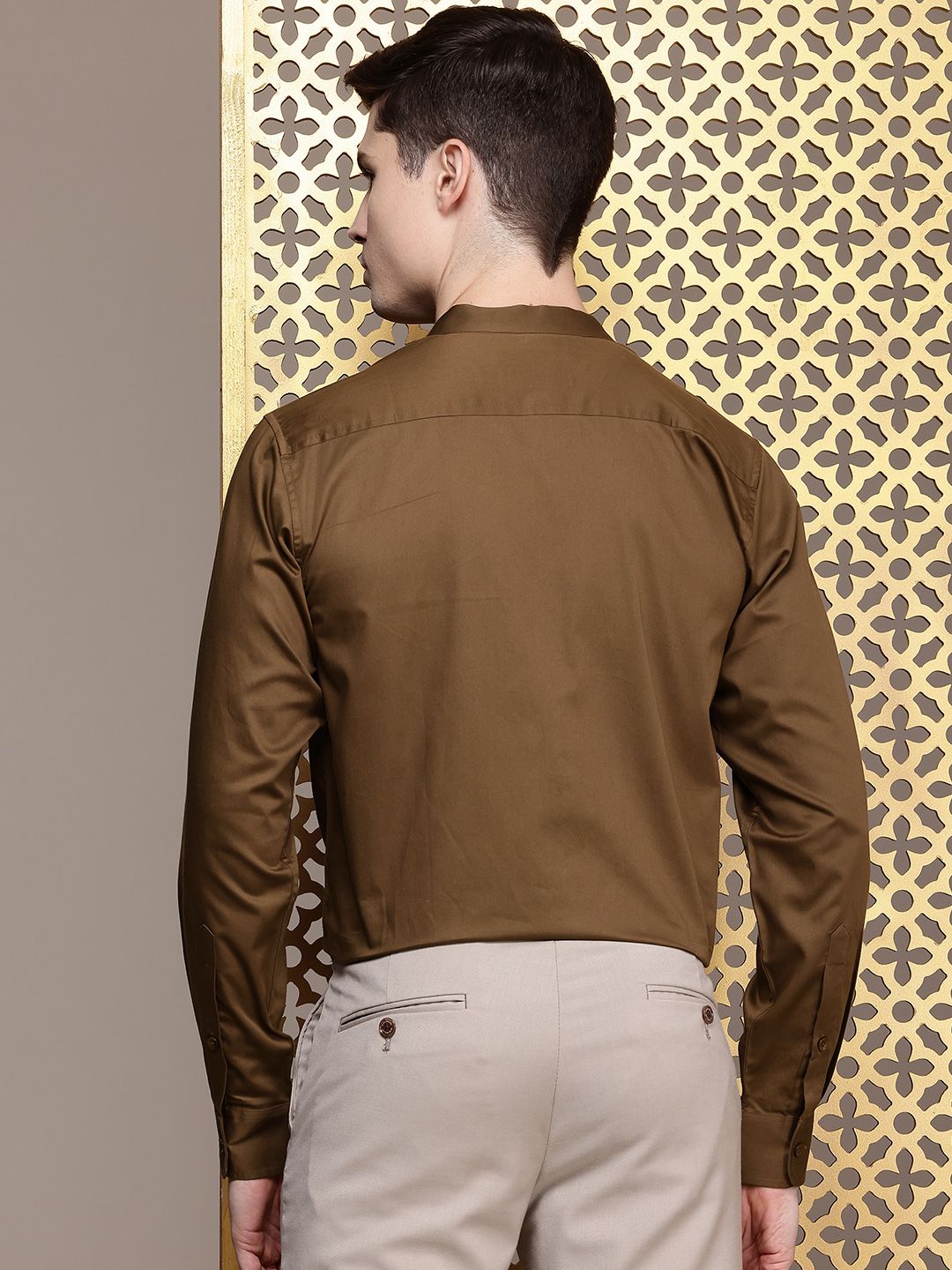 House of Pataudi Pure Cotton Pleated Party Shirt