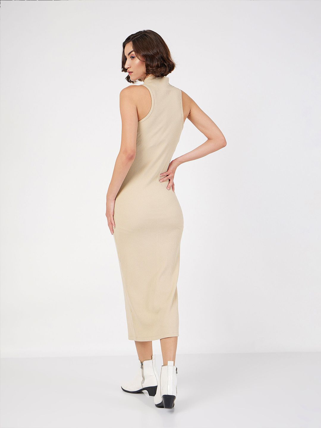 SASSAFRAS High Neck Sheath Midi Dress