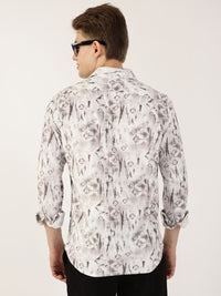 Thomas Scott Men Premium Cutaway Collar Abstract Printed Casual Shirt