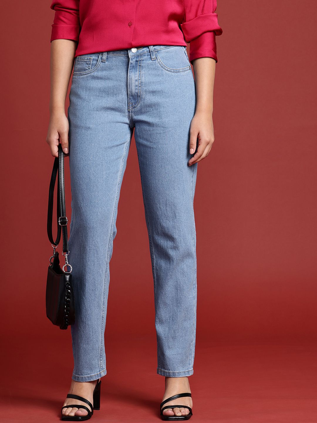 all about you Women Boyfriend Fit High-Rise Stretchable Jeans