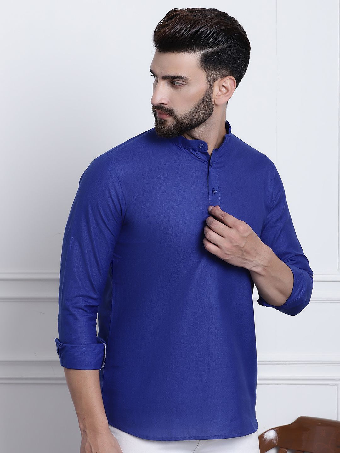 SOJANYA Men Solid Cotton Blend Kurta