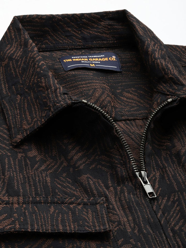 The Indian Garage Co Textured Drop-Shoulder Sleeves Relaxed Fit Casual Shirt