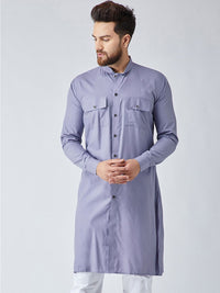 SOJANYA Men Blue Solid Pathani Kurta