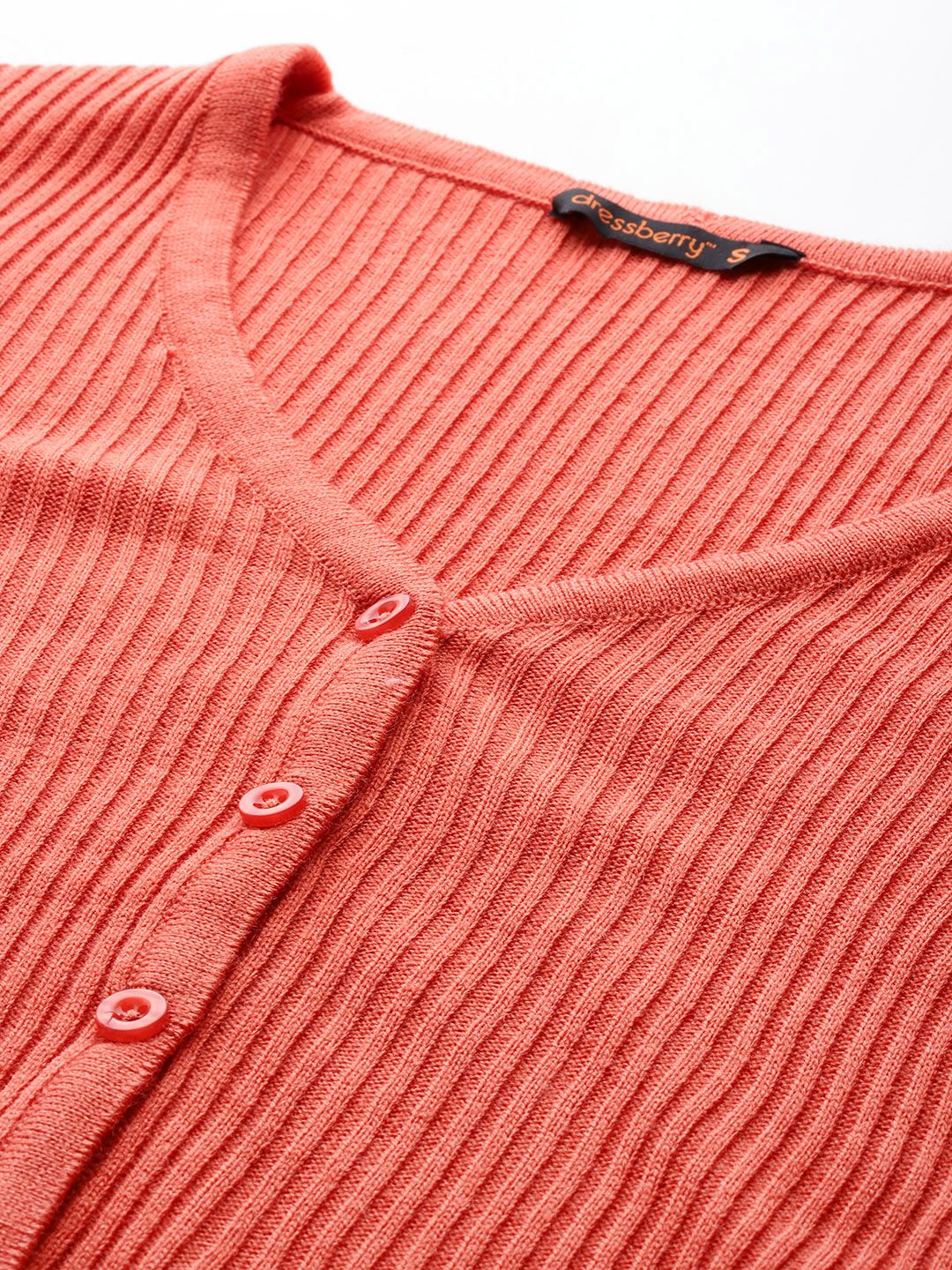 DressBerry Ribbed Crop Cardigan