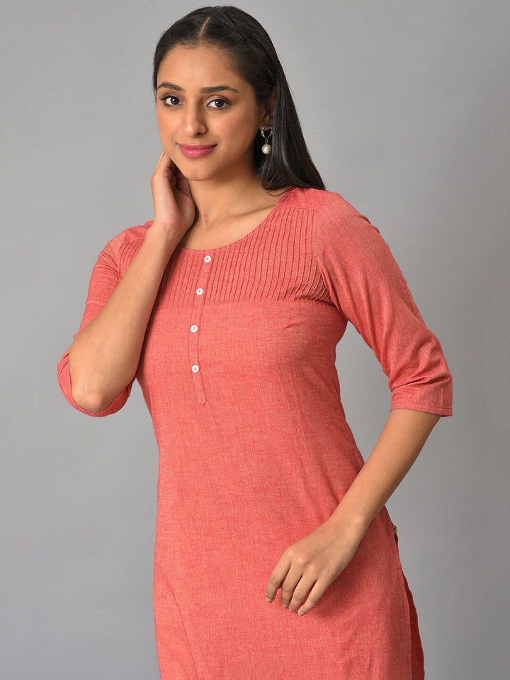 AURELIA Round Neck Straight Pure Cotton Kurta