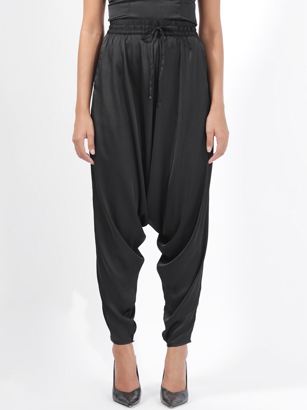 RAREISM Women Slim Fit High-Rise Pleated Jodhpuri Trousers