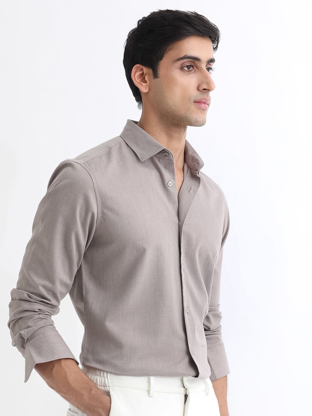 RARE RABBIT Men Gunjan Slim Fit Cotton Shirt