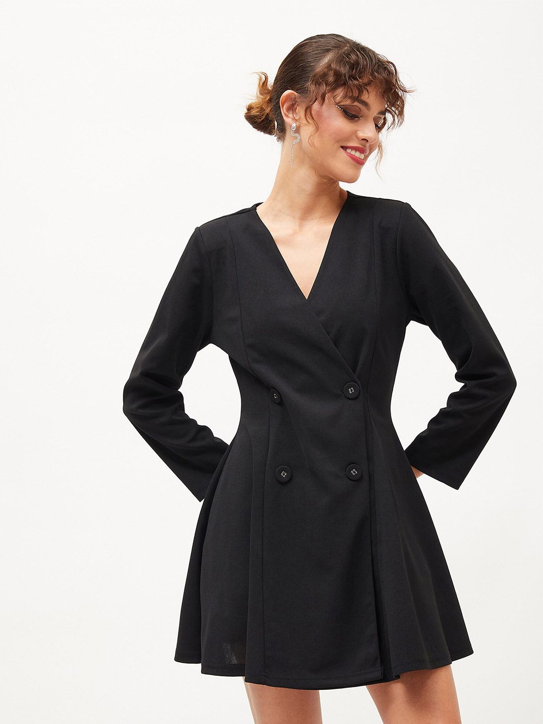 SASSAFRAS V-Neck A-Line Mini Dress