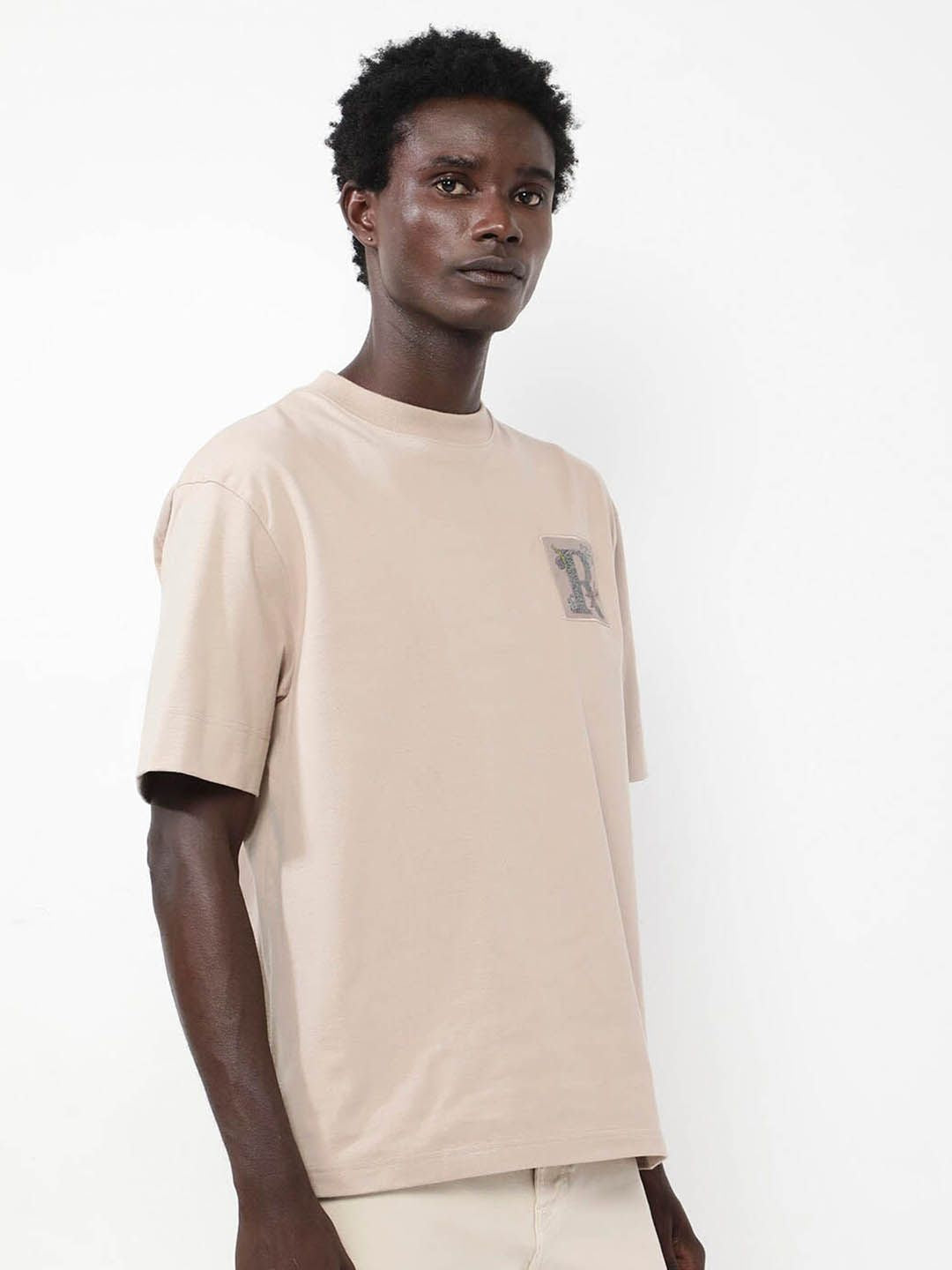 RARE RABBIT Men Yates Round Neck Oversized T-Shirt