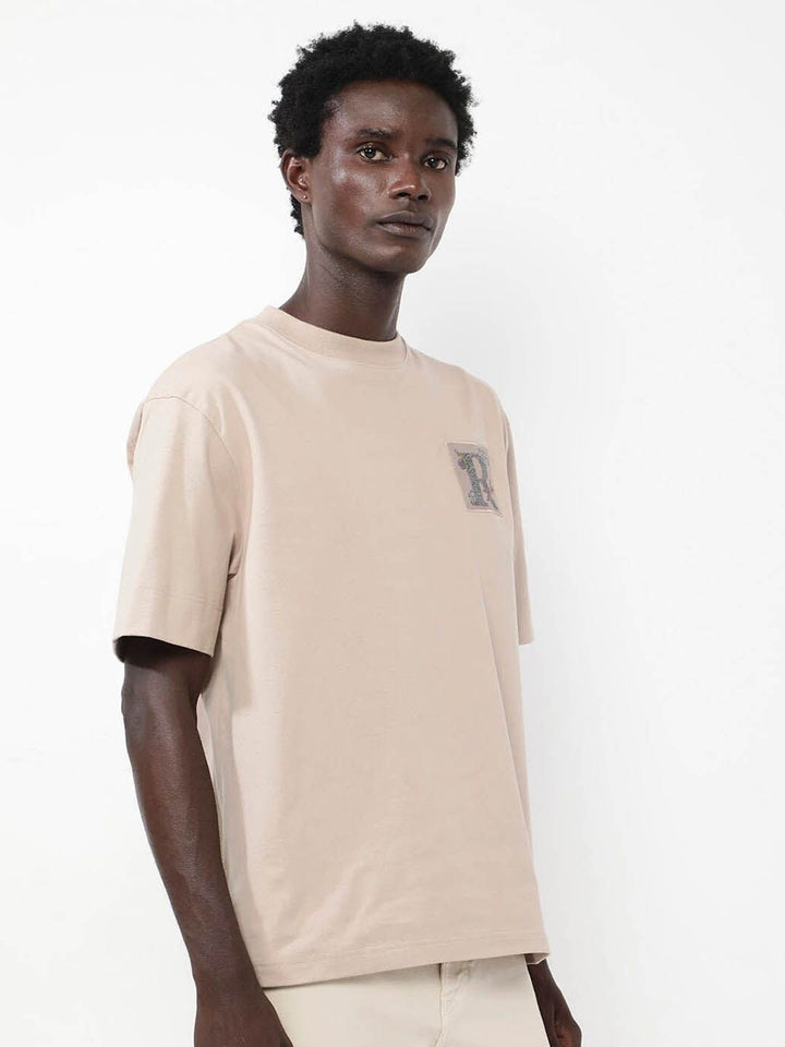 RARE RABBIT Men Yates Round Neck Oversized T-Shirt
