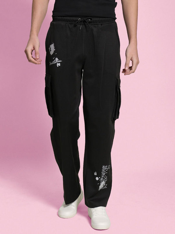 Bene Kleed Men Printed Plated Interlock Relaxed FitTrousers