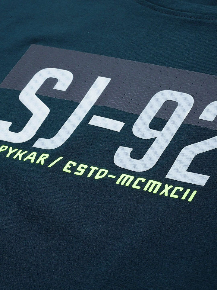 SPYKAR Graphic & Striped Printed Slim Fit T-shirt