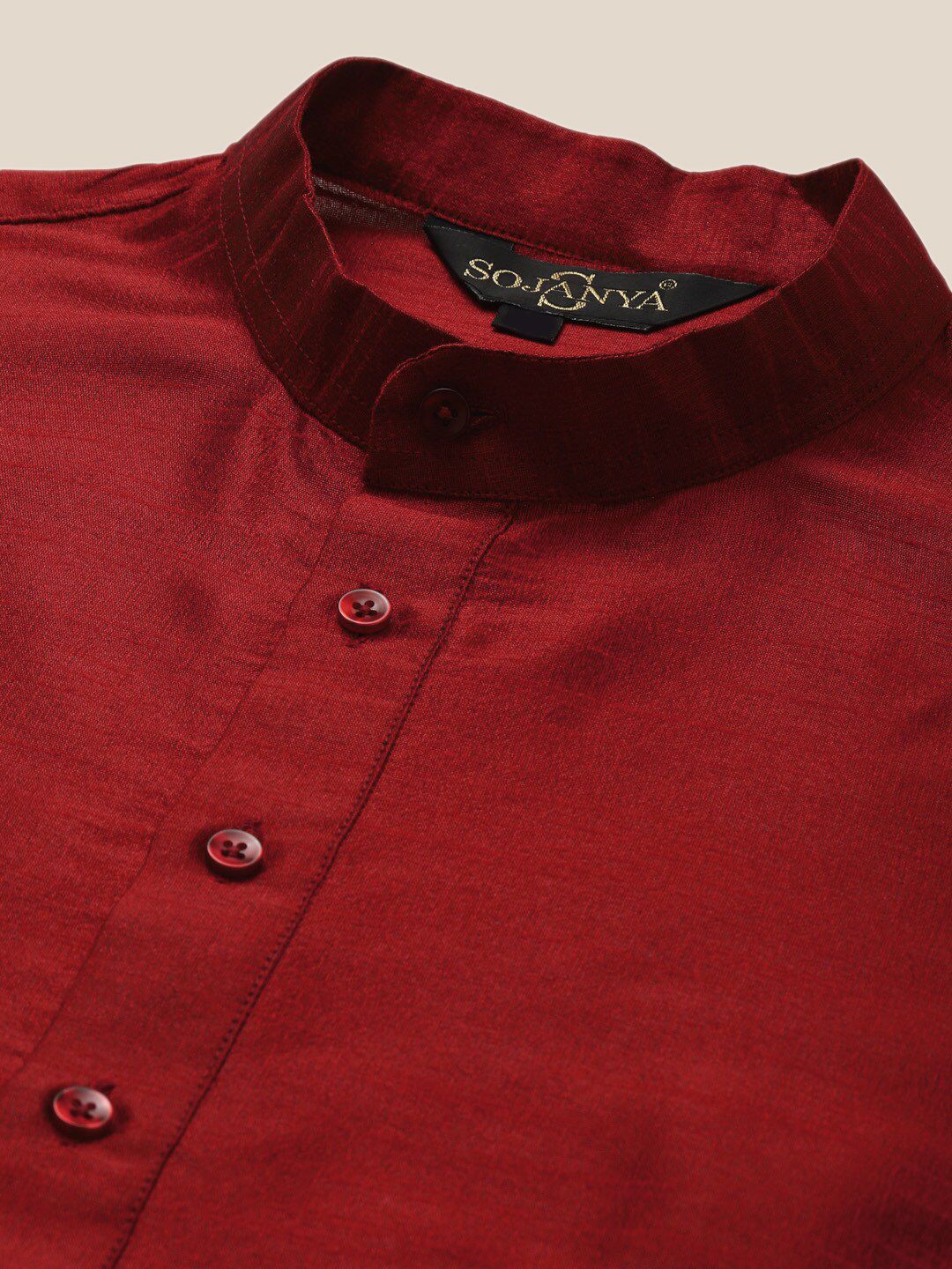 SOJANYA Mandarin Collar Regular Kurta With Churidar & Nehru Jacket