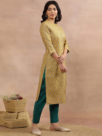 W Ethnic Motifs Printed Regular Thread Work Kurta with Trousers