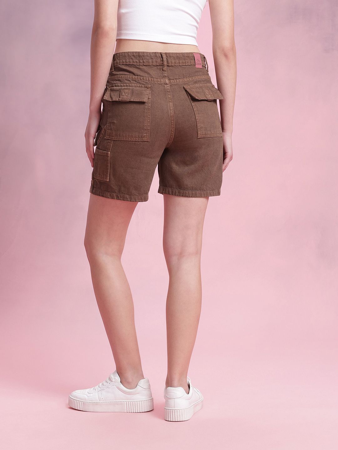 DressBerry Women Mid Rise Cargo Shorts