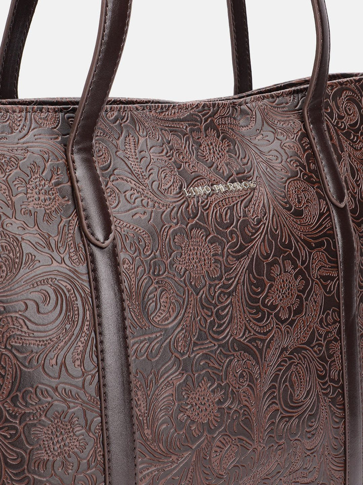 Lino Perros Floral Printed Structured Laptop Shoulder Bag