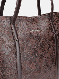 Lino Perros Floral Printed Structured Laptop Shoulder Bag