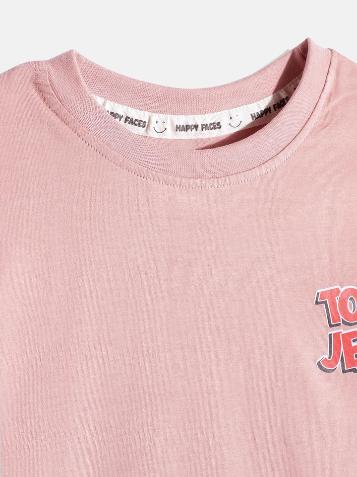 Happy Faces Boys Tom & Jerry Back Printed Pure Cotton T-shirt