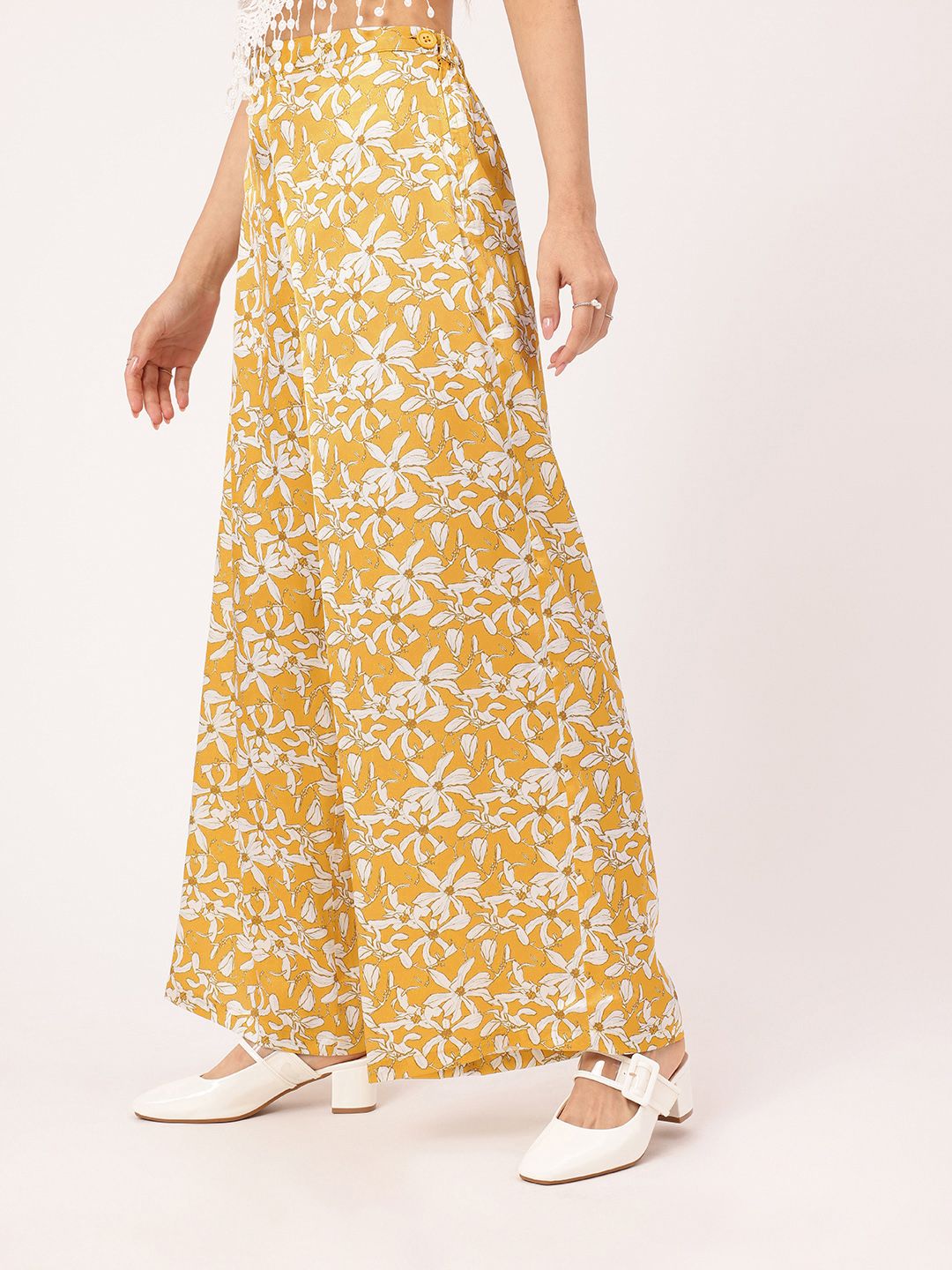 DressBerry Women Petal Parade Swish-Swish Wide Leg Trousers