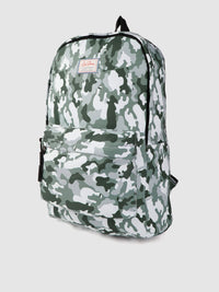 Lino Perros Women Olive Green & White Camouflage Print Laptop Backpack
