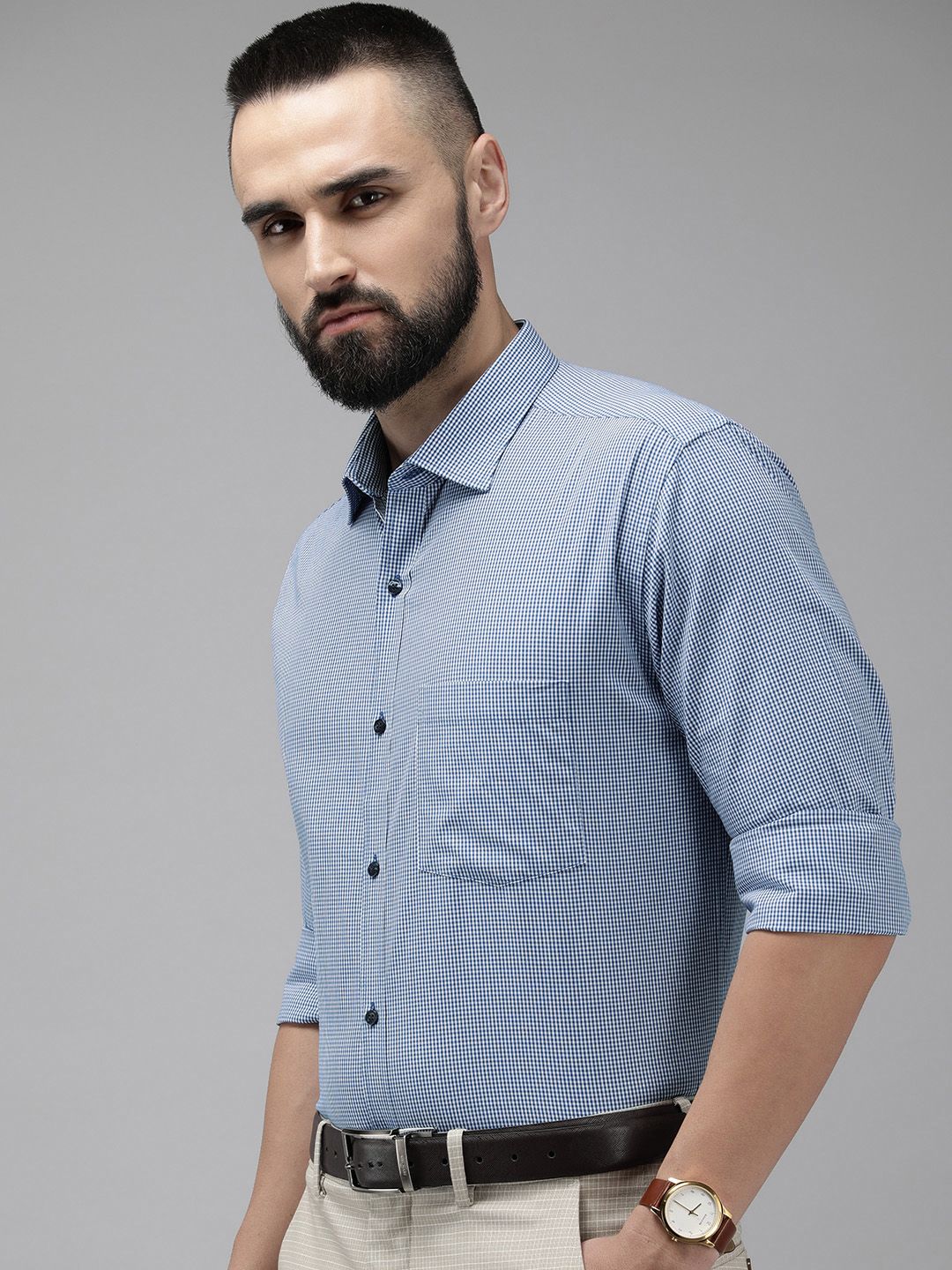 Park Avenue Slim Fit Pure Cotton Checked Formal Shirt