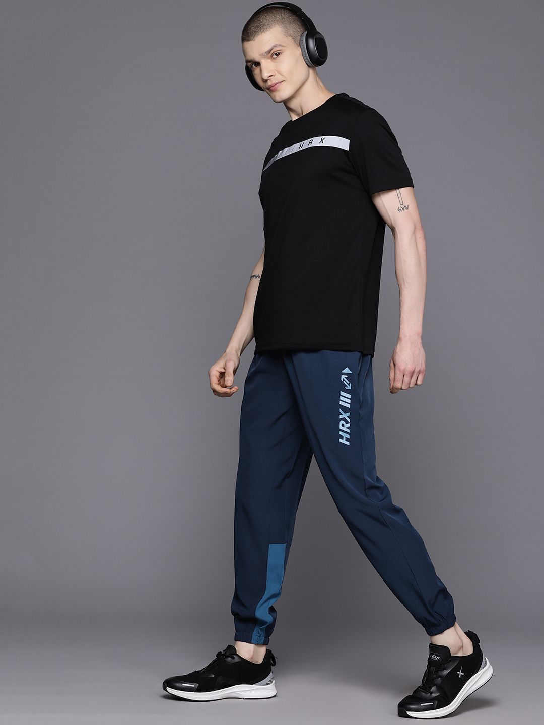 HRX by Hrithik Roshan Men Printed Detail Running Rapid-Dry Joggers