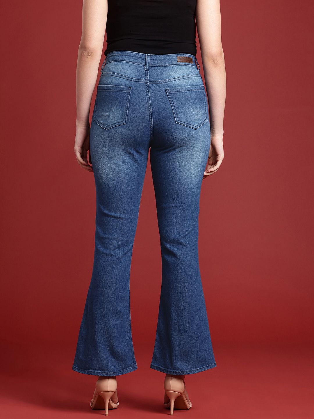 all about you Women Flared High-Rise Light Fade Stretchable Jeans